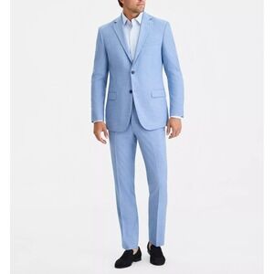 Dkny Mens Modern fit 2 Piece Suit 40R Pants 33W 32L Light Blue Solid